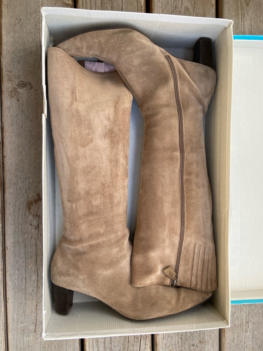Vintage Boden Mushroom Suede Knee-High Boots